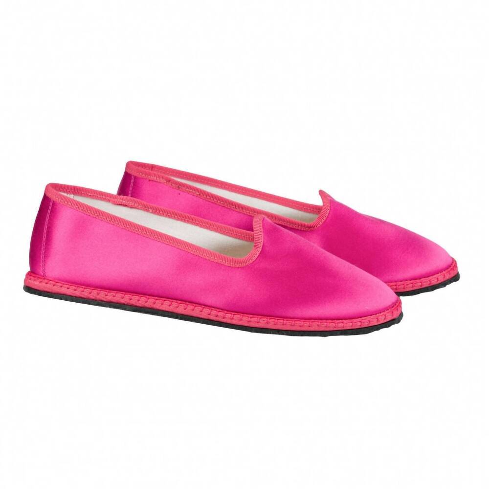 NEW VIBI VENEZIA women's classic silk furlana slippers in fragola